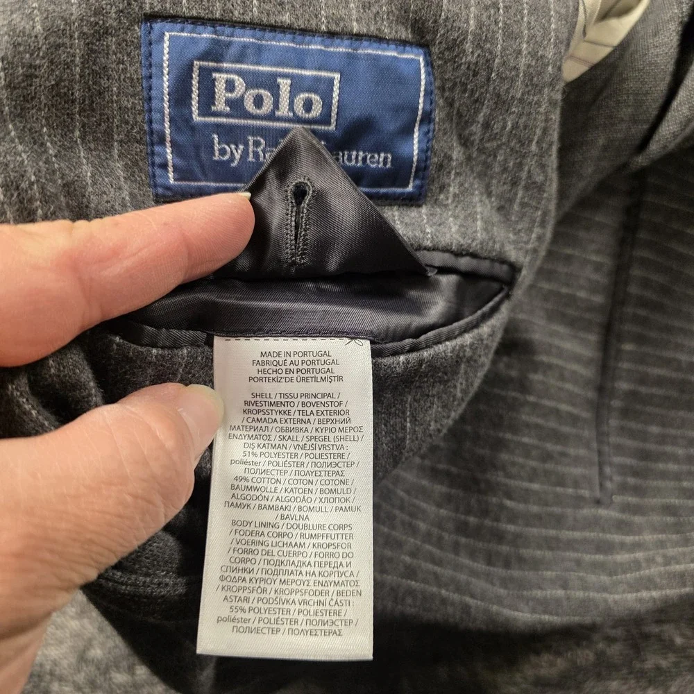 Polo Ralph Lauren Kent Soft Pinstripe Knit Suit Jacket Men‎ 44L $800
